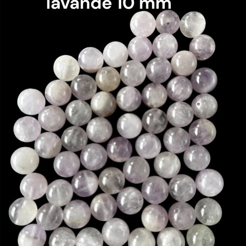 Perles de jade lavande clair ronde,naturel,grade a,10 mm,lot de 31 perles