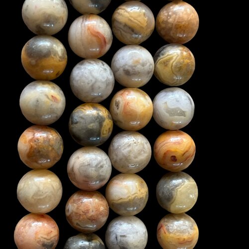 Perle agate crazy lace 8 mm,lot de 10 perles