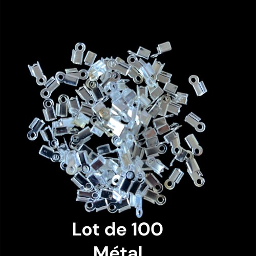 Embout en acier pour cuir ou cordon de 3 mm,vendu par 100
