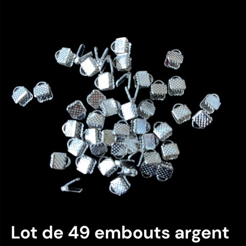 Embout pince attache ruban à griffes argenté 5 mm,lot de 49 pcs