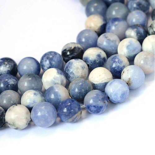Perle sodalite grade aa de bolivie,ronde,8 mm,bleu,lot de 10 perles