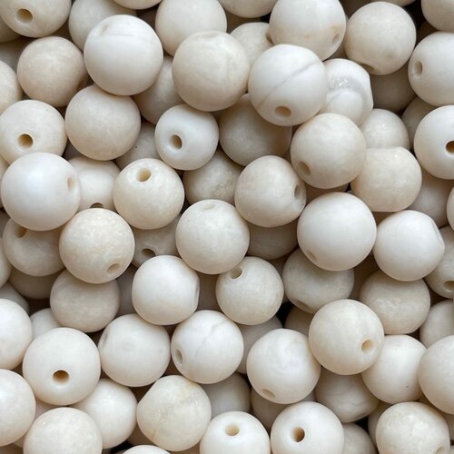 Perle en fossile naturelle givré,ronde,5mm,lot de 20 perles