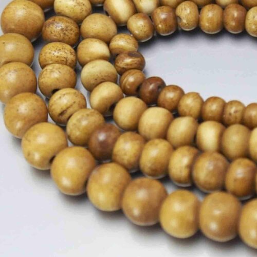 Perle os de yack couleur café,perle mala,méditation,tibet,8 mm,lot de 10 perles