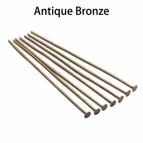 Clous ou tige à tête plate métal bronze 55x0.7 mm lot de 50 pcs