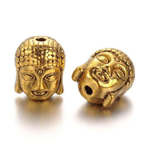 Perle intercalaire bouddha,métal or antique,11mm