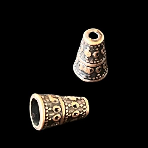 Calotte perle cône métal cuivre 10x7mm,lot de 40 pcs