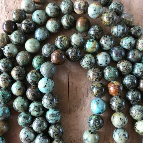 Perle de turquoise africaine,10 mm,lot de 10 perles