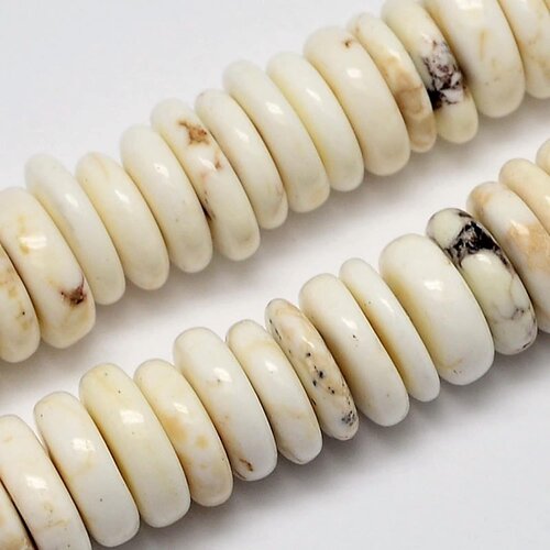 Perles de magnésite naturelle,9~12x2~4mm, trou: 1mm,lot de 10
