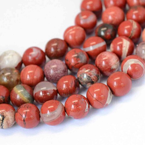 Perles red jasper naturel,8 mm