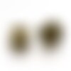 Perle intercalaire deux embouts,métal bronze,7 mm,lot de 20 perles