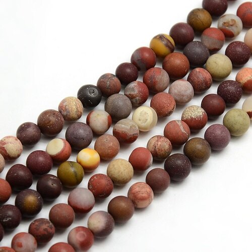 Perle de jaspe mookaite australien grade a+ dépoli,mat,8mm,lot de 10 pcs