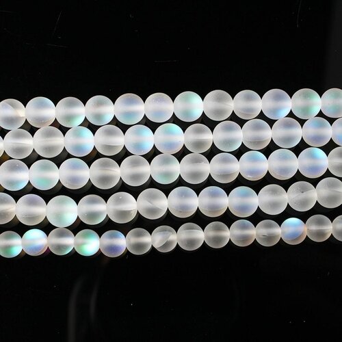 Perle de cristal pierre de lune givré 6 mm,lot de 20 perles