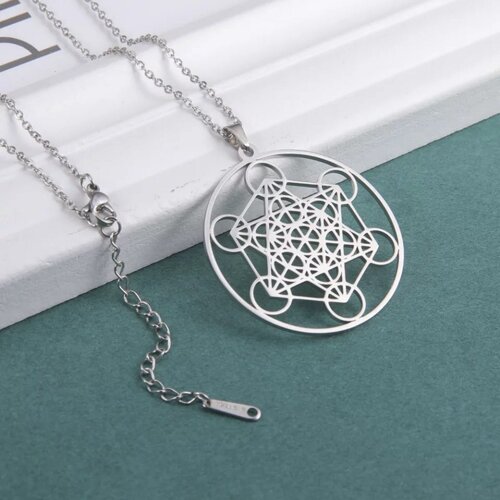 Médaillon archange metatron en acier inoxydable argent,37 mm de diamètre