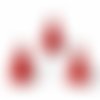 Pompons rouge en textile,lot de 10
