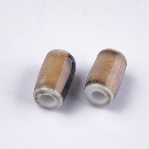 Perle céramique du pérou,tube,10~10.5x6mm,lot de 10