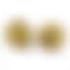 Perle céramique du pérou,carré,jaune,8,5mm trou 2 mm,lot de 10 perles