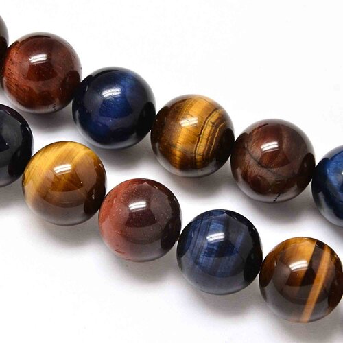 Perle oeil de tigre,natural tiger eye bead,grade a,6 mm,lot de 20 perles
