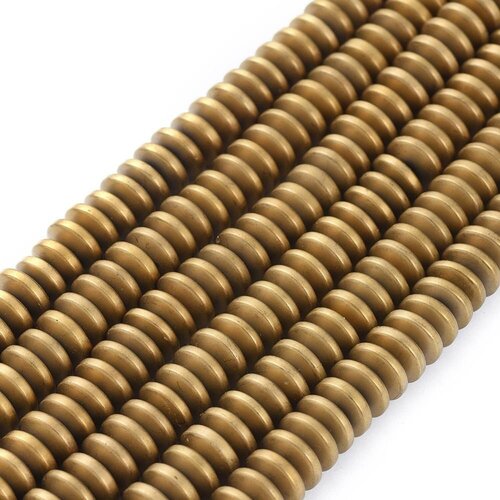 Perle hématite bronze mat rond plat,heishi,8 mm,lot de 20 perles