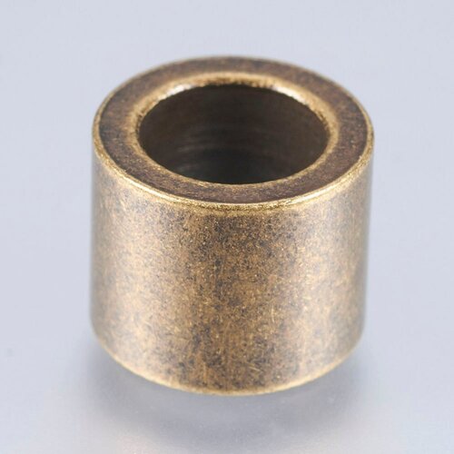 Perle tambour en acier inoxydable 316 couleur bronze, lot de 2