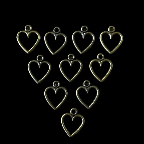 Breloque coeurs en métal bronze,lot de 120 pièces