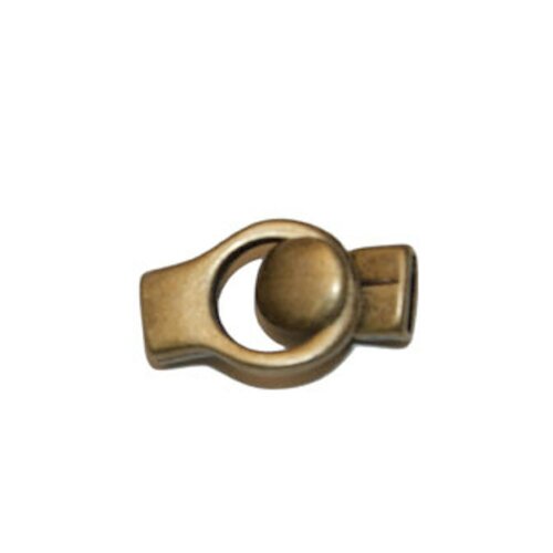 Fermoir clip métal bronze pour cuir ou autre cordon de 10 mm de large