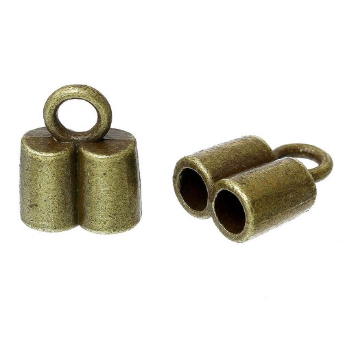 Embouts double pour cuir ou cordon de 4 ou 4,5 mm de diamètre,lot de 12