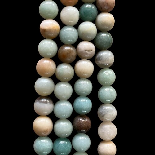 Perle amazonite naturelle,rond,8 mm,lot de 10 perles