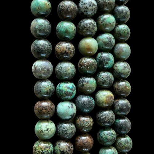 Perle turquoise africaine,10 mm de diamètre,lot de 10 perles