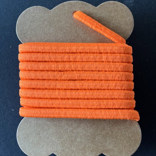 Elastique orange plat  5 mm ,vendu par 4 mètres