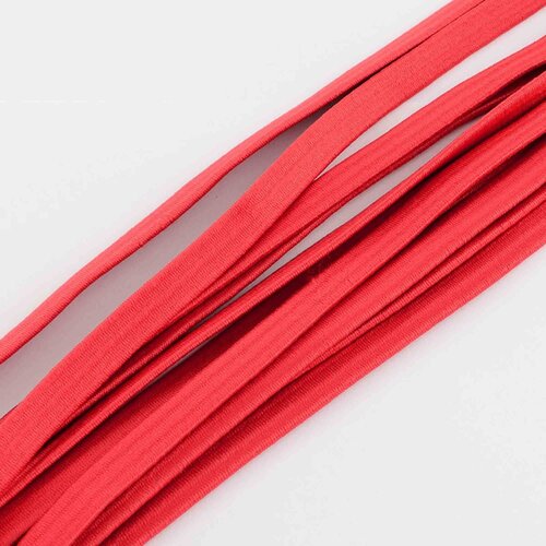 Elastique rouge plat  5 mm,vendu par 4 mètres