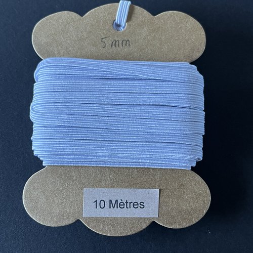 Fil élastique blanc plat 5 mm ,vendu par 10 mètres