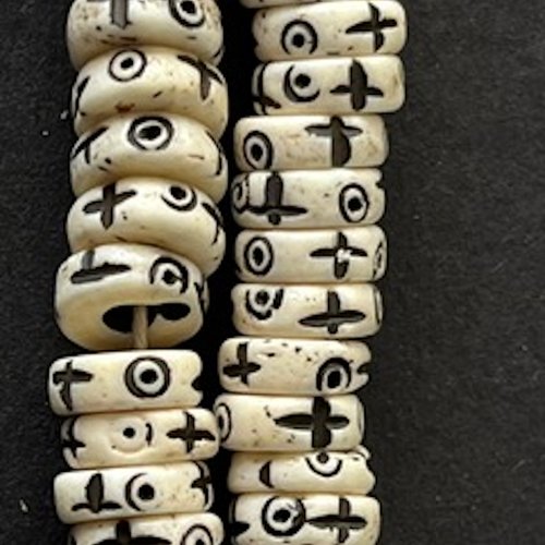 Perle os de yack,ancienne,rond,plat,heishi lightkhaki,8x4 mm trou: 2 mm,vendu par 10