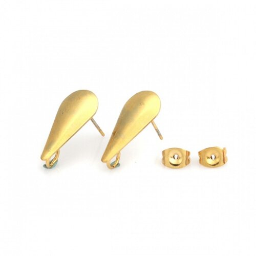 Support boucle d'oreille en acier inoxydable or,clou d'oreille,lot de 5 paires