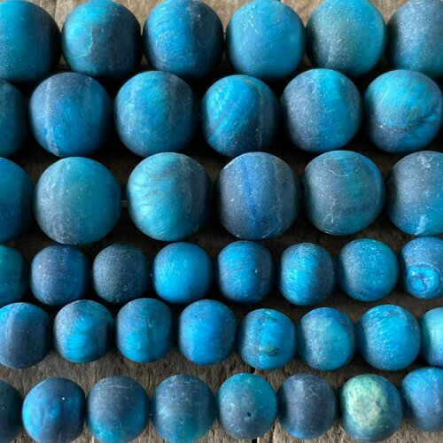 Perle oeil de tigre bleu turquoise mat dépolie,grade a,10 mm,lot de 10 perles