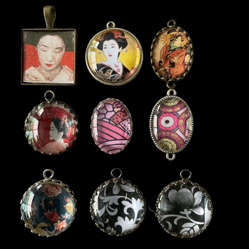 Lot de pendentifs cabochon 4 lots différents au choix