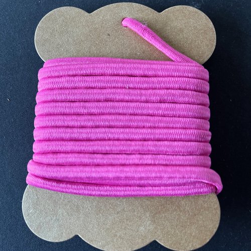 Elastique fuschia plat  5 mm idéal pour fabrication masque ,vendu par 2 mètres
