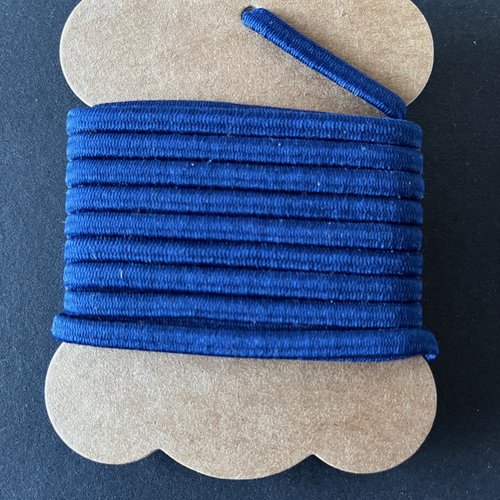 Elastique bleu marine plat  5 mm idéal pour fabrication masque vendu par 2 mètres