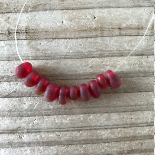 Perles en verre indiennes,goutte,tomate mat,6x5mm trou 1,3mm,lot de 20 perles