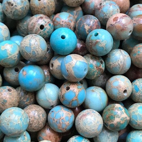 Perles jasper sediments marins naturelle, teint, rond, 10 mm,lot de 10 perles