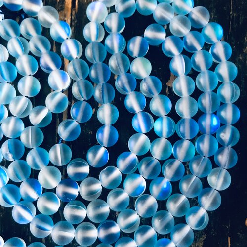 Perle de cristal d'autriche lac bleu givré 10 mm,lot de 10 perles