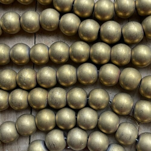 Perle hématite or mat rond,8 mm,lot de 10 perles