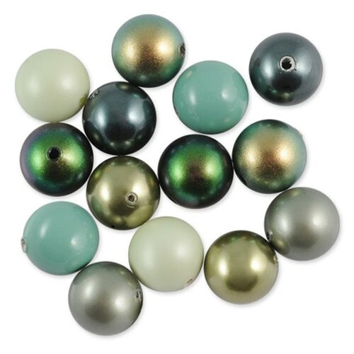 Perle nacrée swarovski assortiment pearl vert jade 6mm,vendu par 20