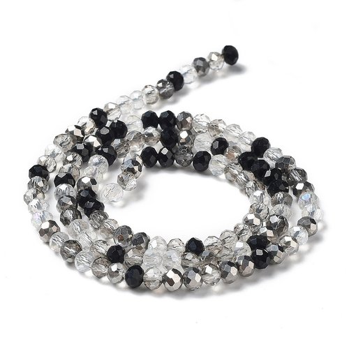 Perles en verre,cristal,rondelle,facettes,fil de 121~127 perles