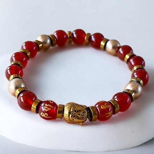 Kit bracelet élastique bouddha,cornaline