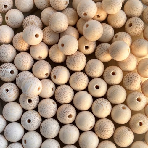 Perles en bambou,8 mm,lot de 10 perles