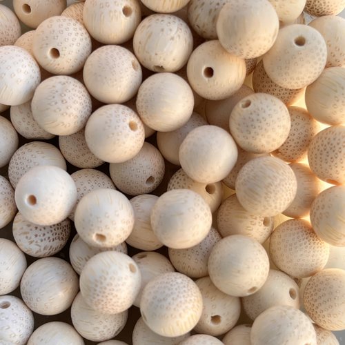 Perles en bambou,10 mm,lot de 10 perles