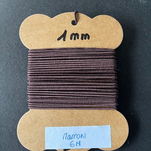Fil elastique brun coco rond 1 mm,vendu par 6 mètres