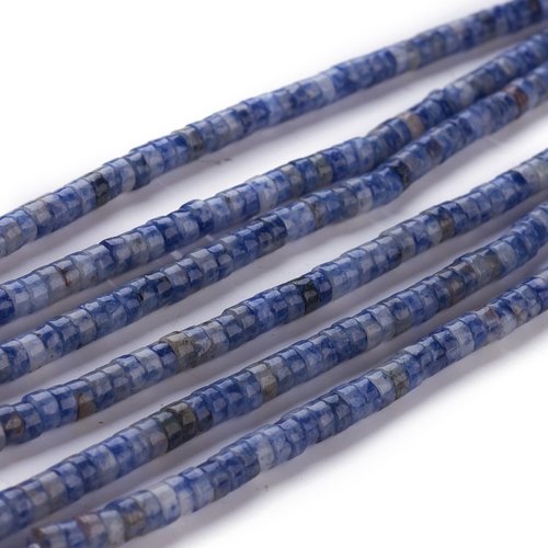 Perles de jaspe bleu naturelle, perles heishi, plat rond,4x2,5mm,fil de 167 perles