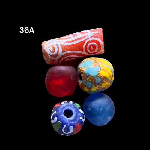 Perle africaine du ghana,mixt de 5 perles