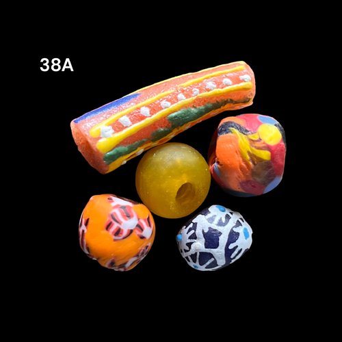 Perle africaine du ghana,mixt de 5 perles